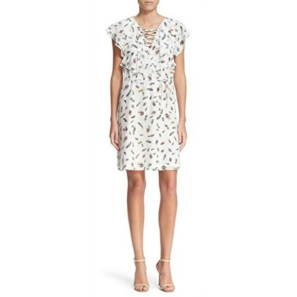 The Kooples silk feather print dress L